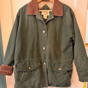 St. John's Bay Vtg Barn Coat with Corduroy Collar M